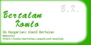 bertalan komlo business card