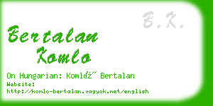 bertalan komlo business card